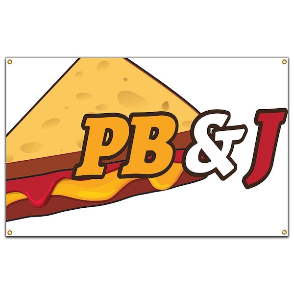 PB & J Banner Concession Stand Food Truck Single Sided